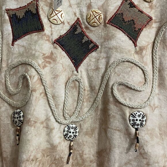 Vintage Gantos T Shirt Brown Size OS Bohemian Western Artsy NWT Deadstoc… - Picture 3 of 9